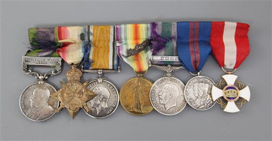 An India General Service group of 7 medals to Major W.S. Nicholson R.A.,